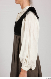  Photos Woman in Historical Dress 52 16th century Historical clothing black-brown dress upper body white shirt 0003.jpg